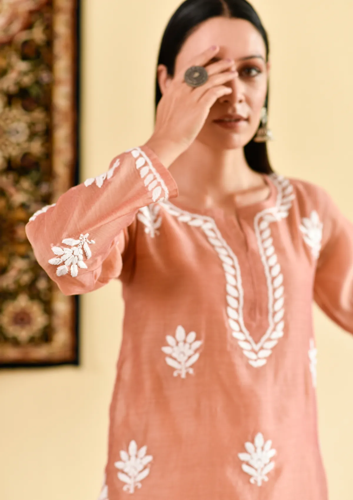 Mubina Chanderi Straight Kurta