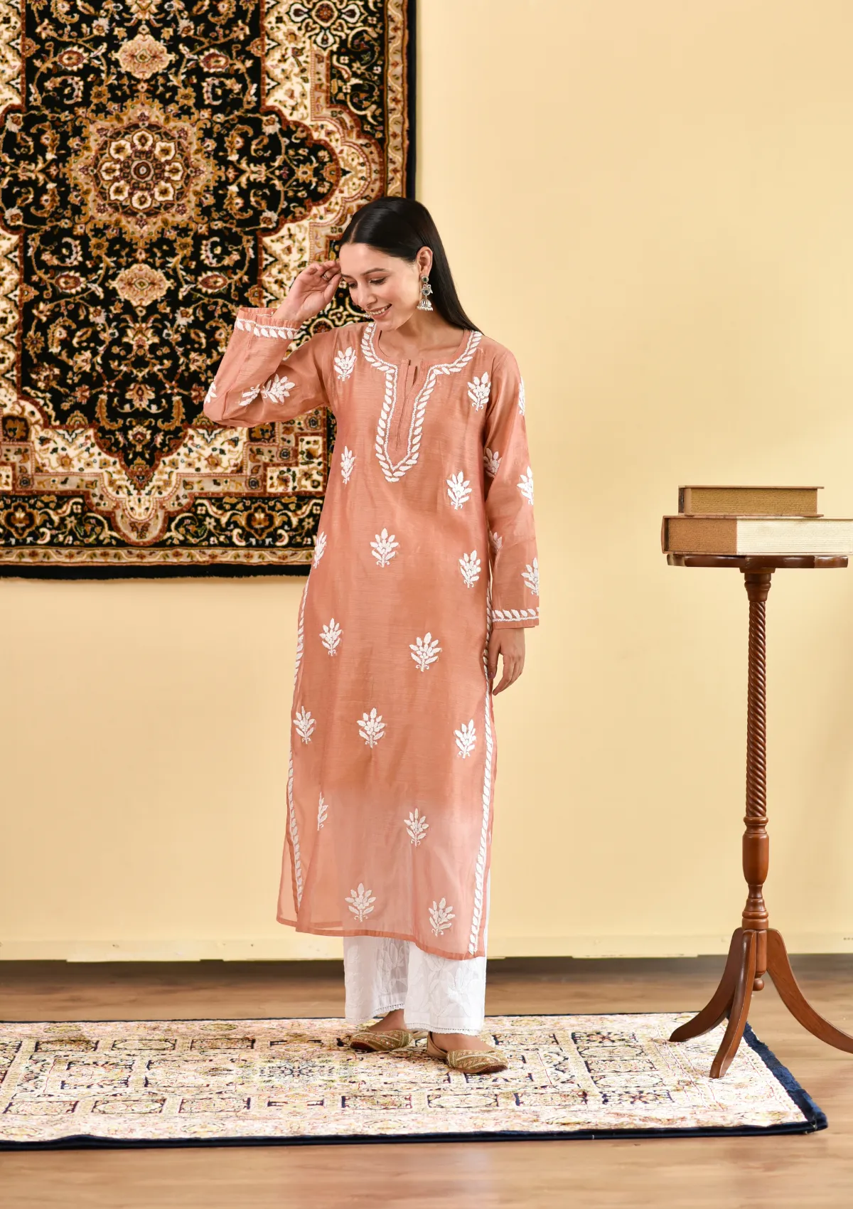 Mubina Chanderi Straight Kurta