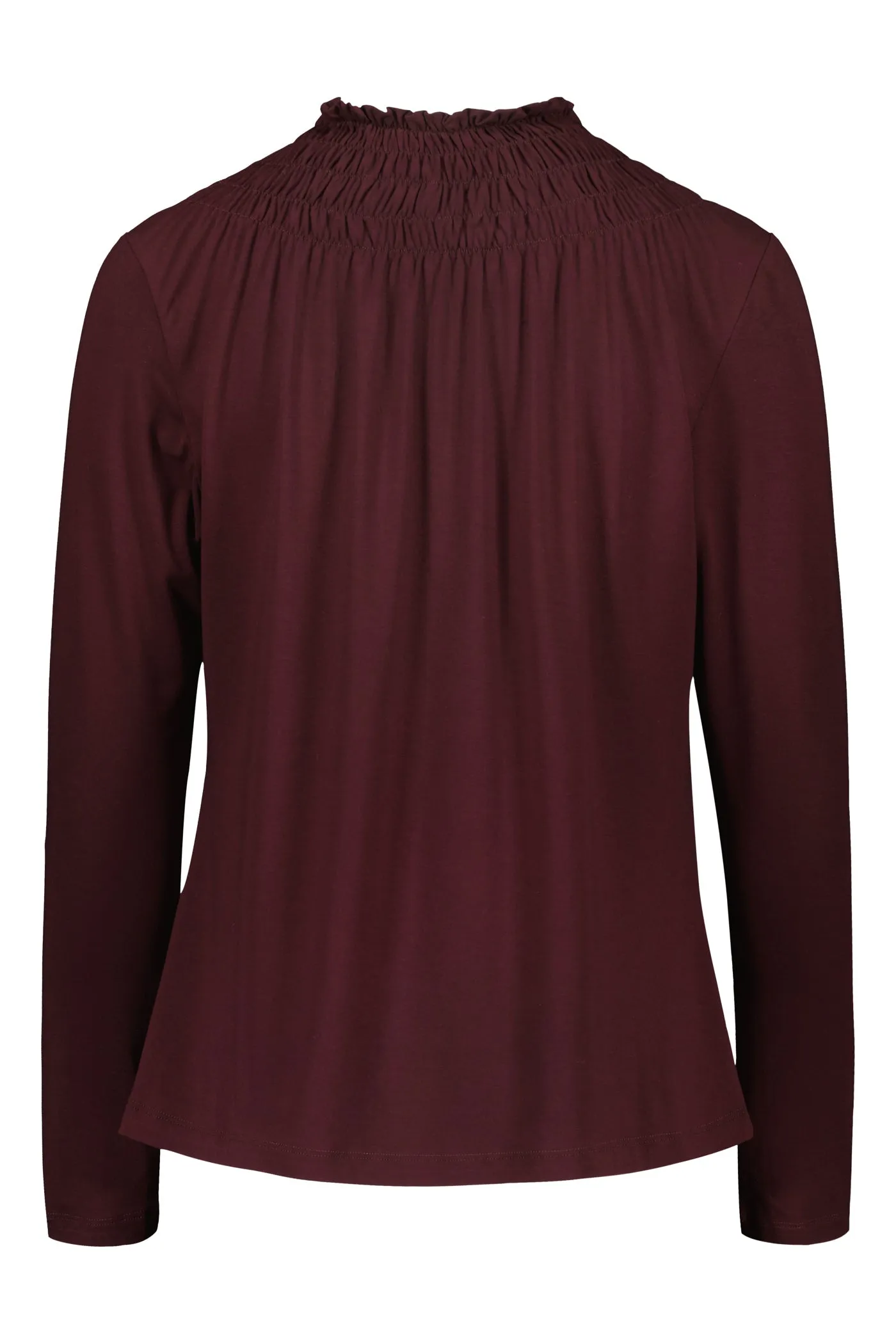 Nikoletta High Collar Blouse Plum Red