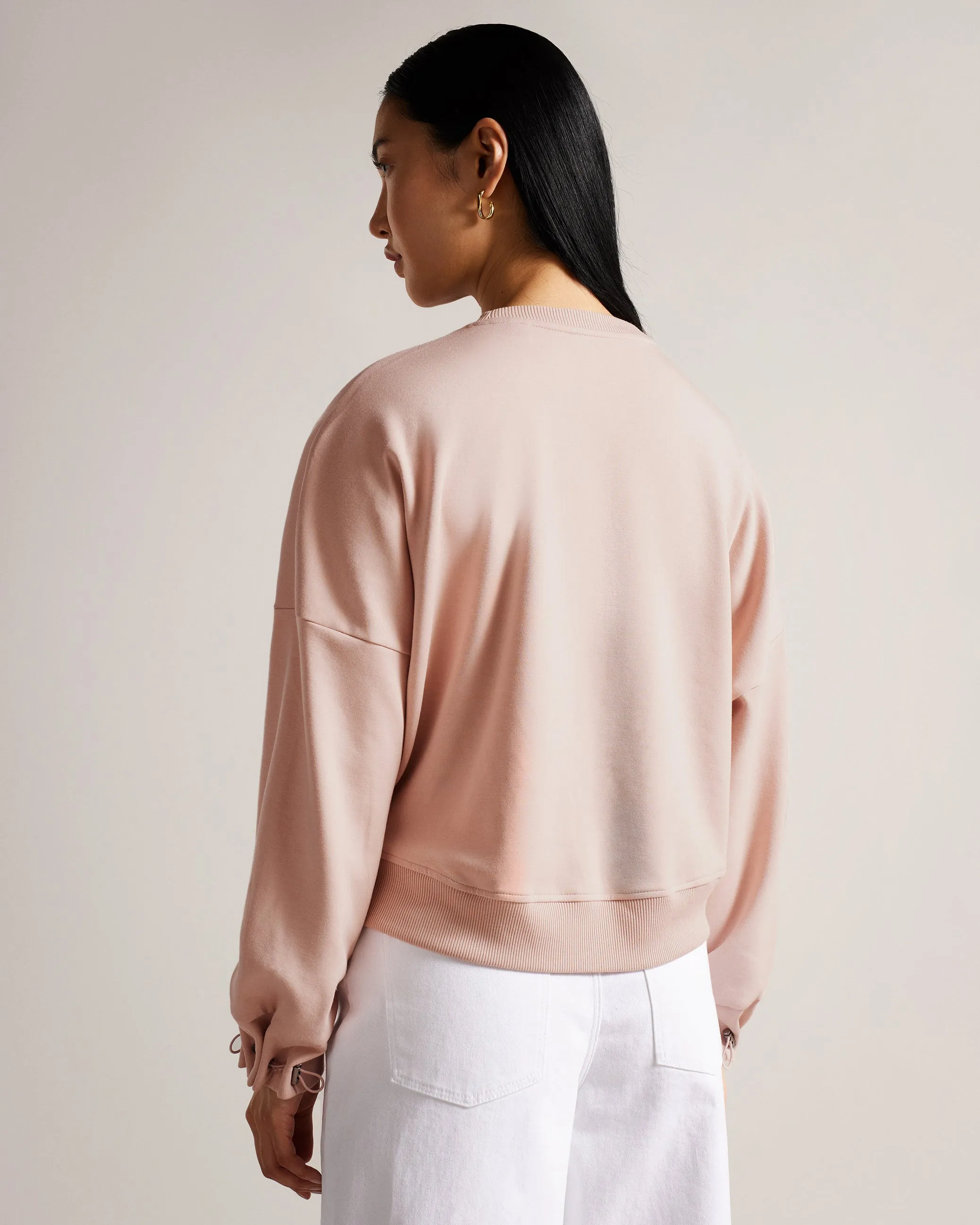 Orietta Sweatshirt With Pleat Detail Dusky-Pink