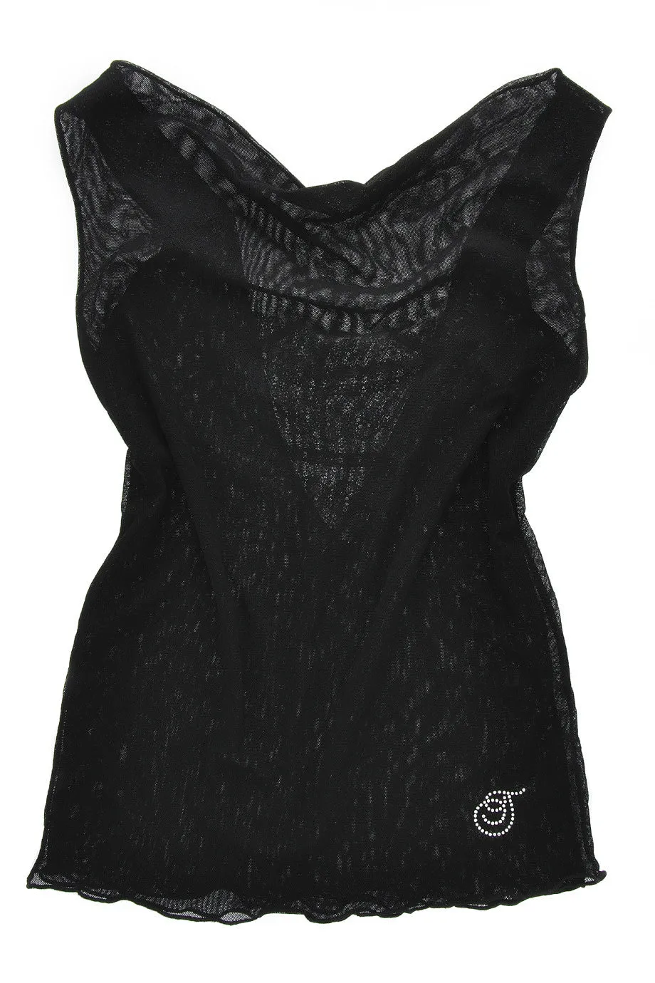 PATTY Black Net Bow Top