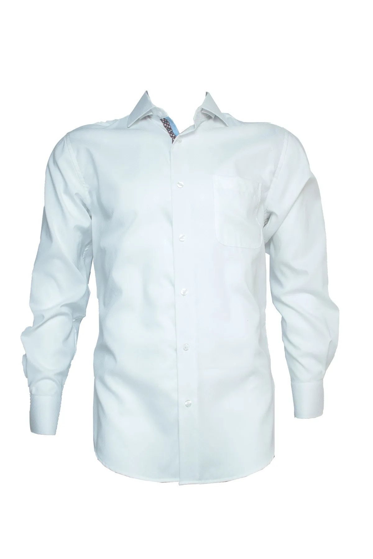 Rossini Plain White Reg LS Shirt