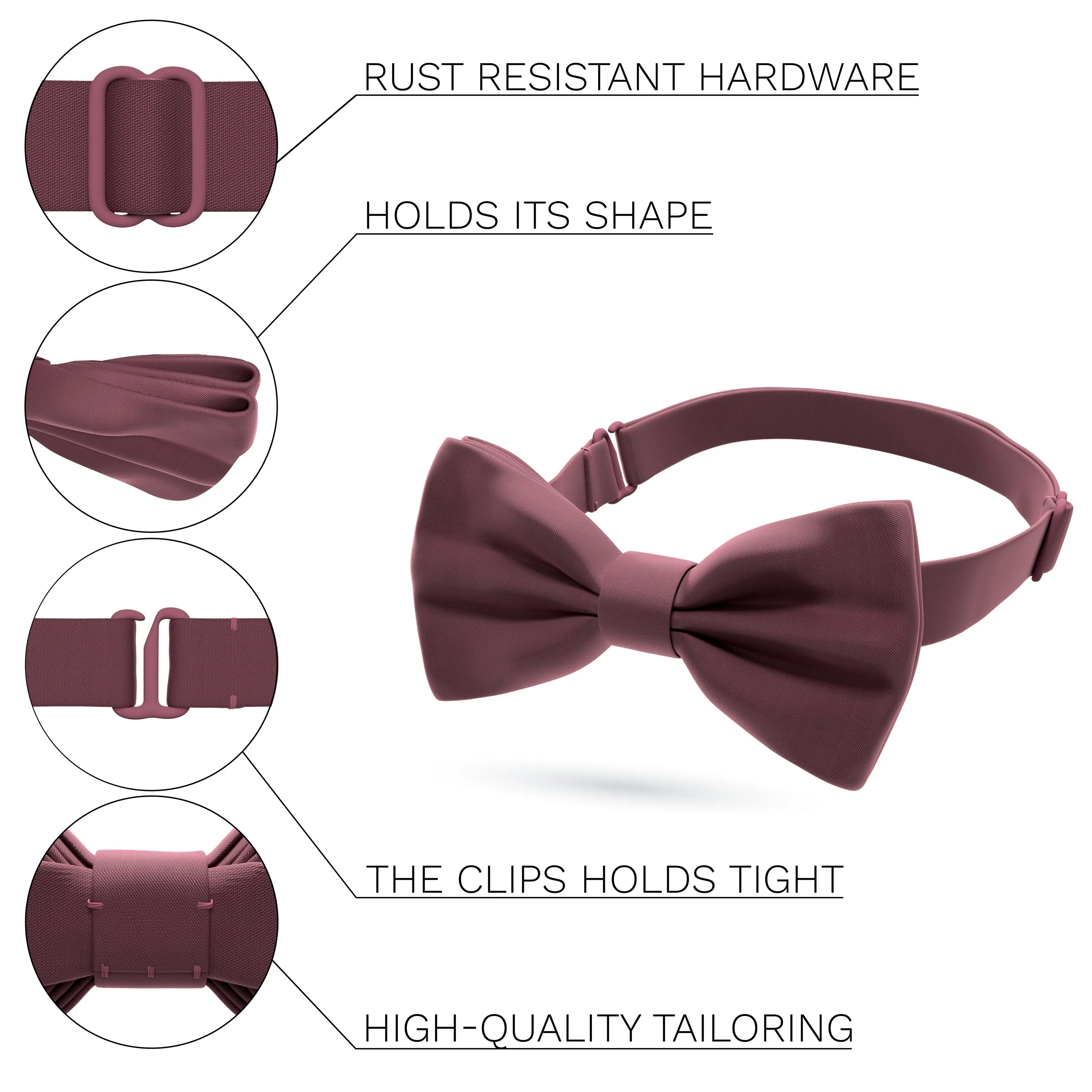 Satin Burgundy Bow Tie