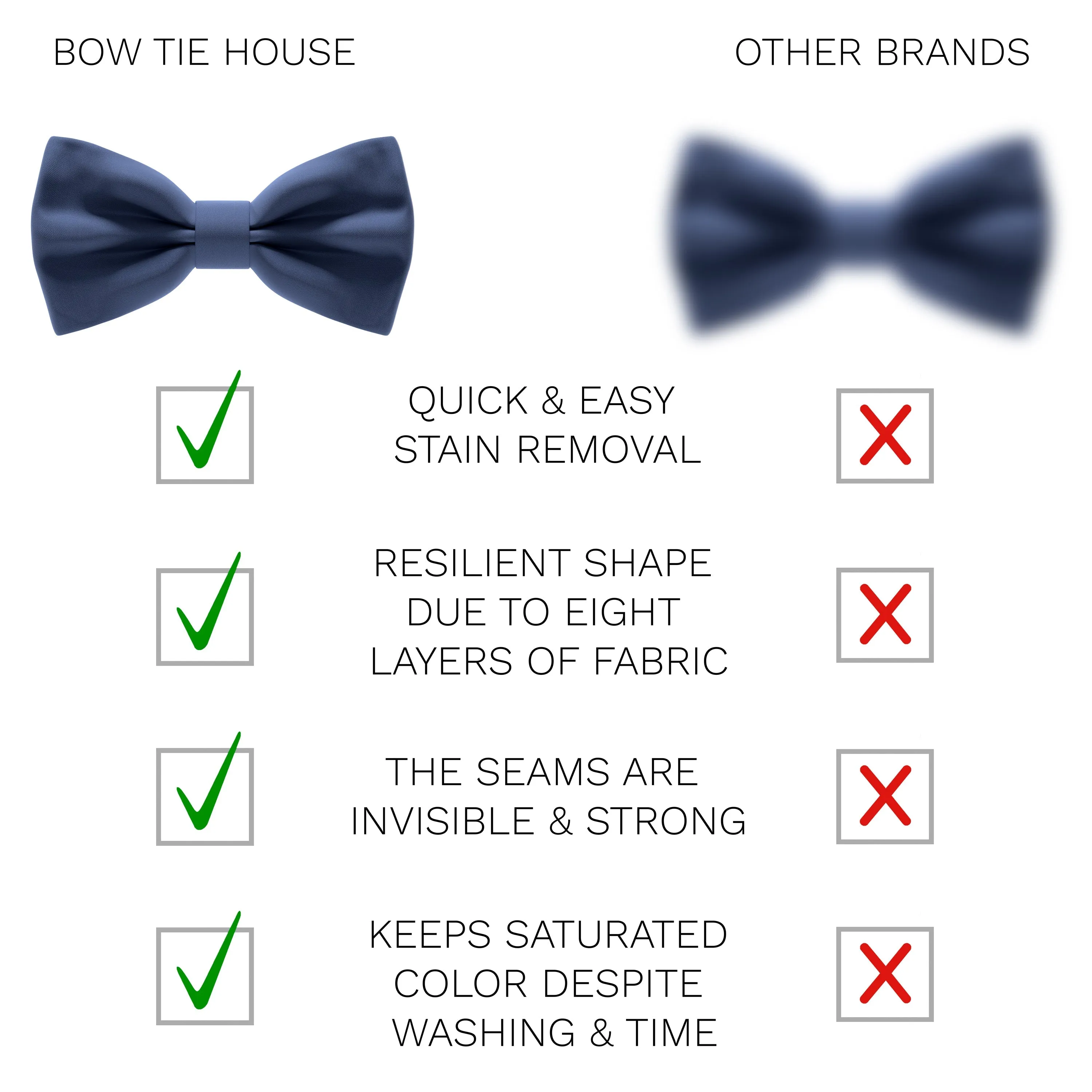 Satin Dark Blue Bow Tie