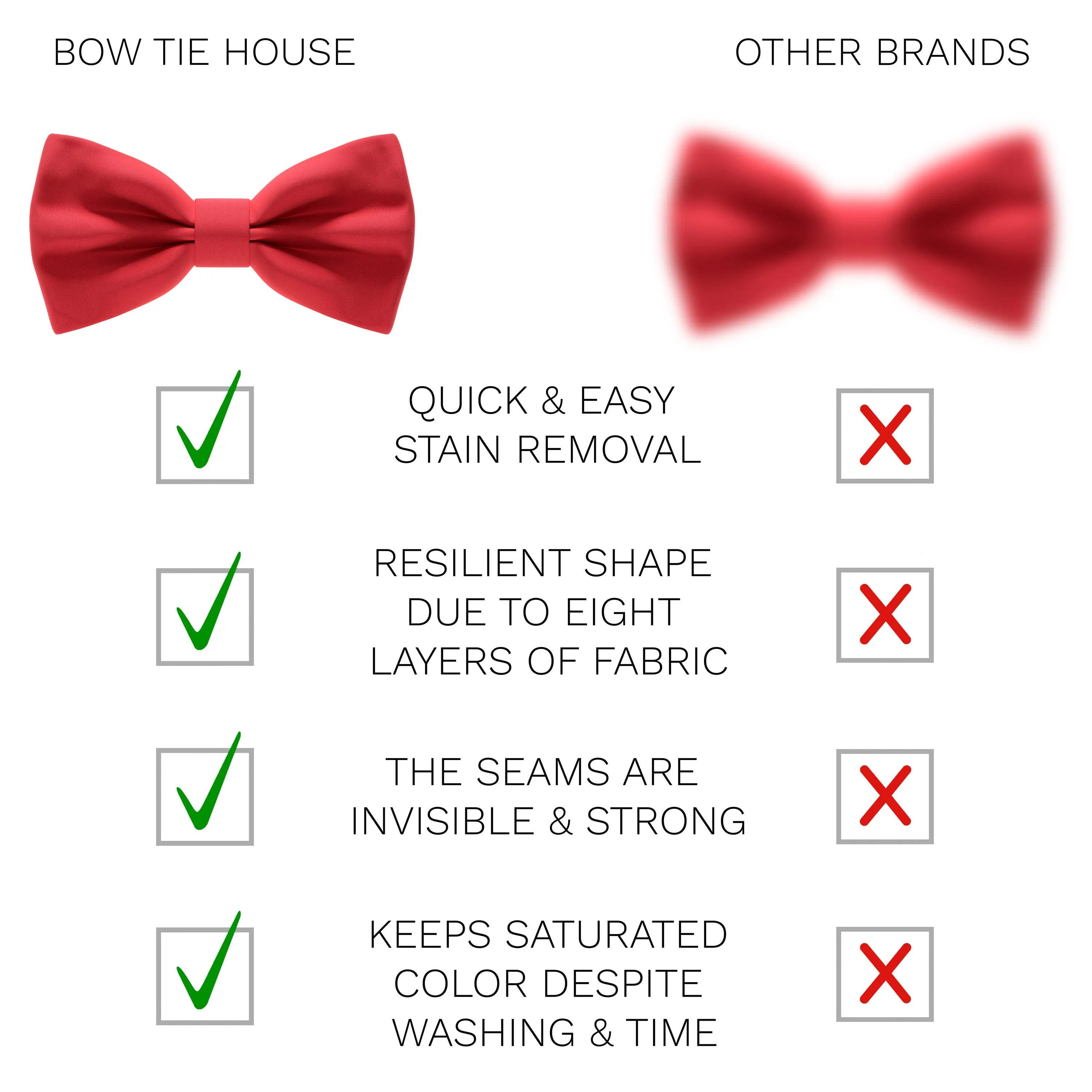 Satin Red Bow Tie