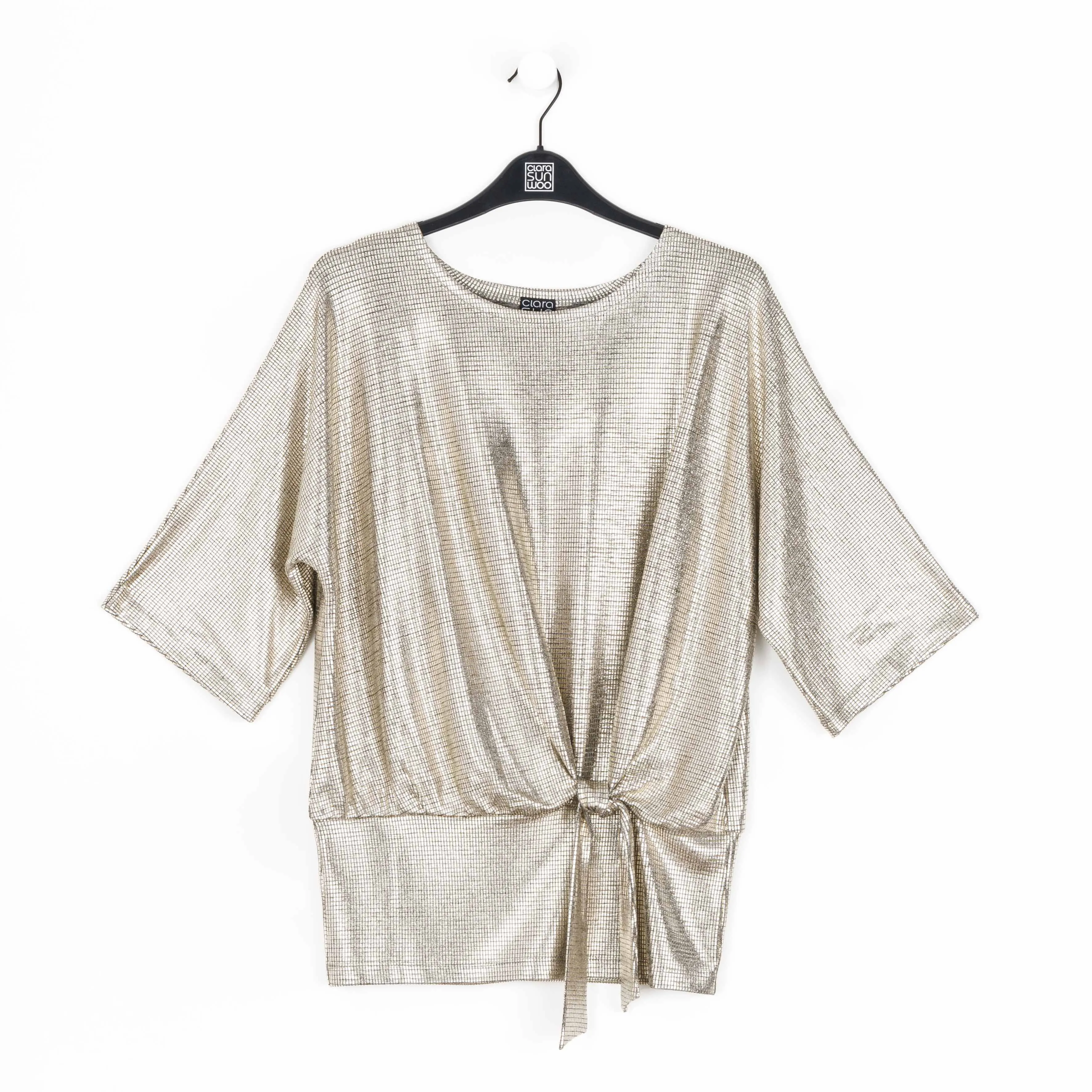 Shimmer Foil Lamé - Side Tie Top - Champagne - Limited Sizes - XS, LRG