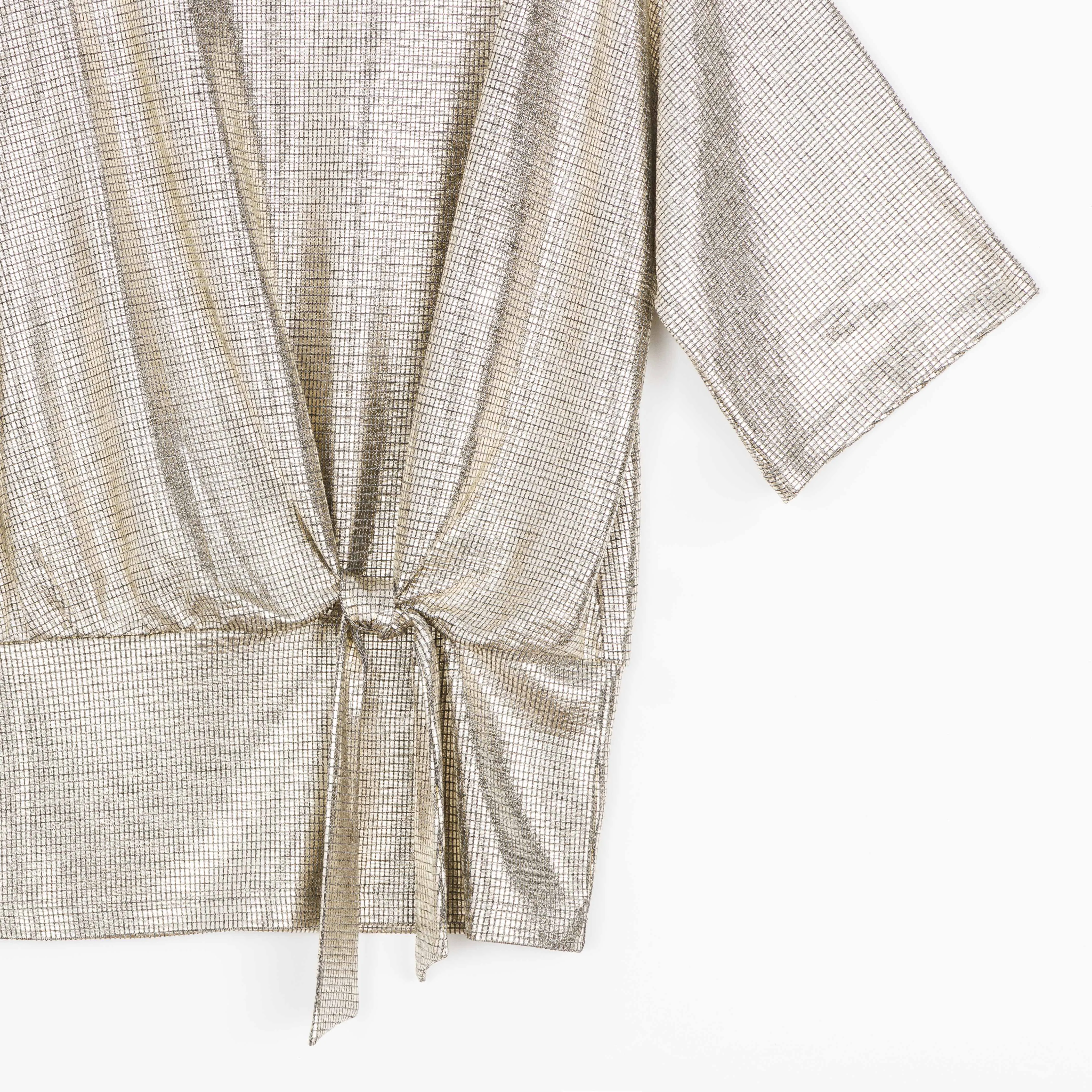 Shimmer Foil Lamé - Side Tie Top - Champagne - Limited Sizes - XS, LRG