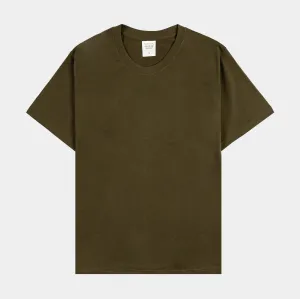 Solid Novelty Mens Short Sleeve Shirt (Olive)