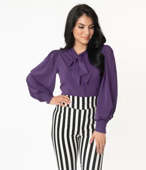 Unique Vintage Dark Purple Gwen Blouse