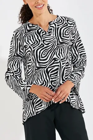 Women's Santa Barbara Tunic Top  |  Black/White Mara Abstract Print