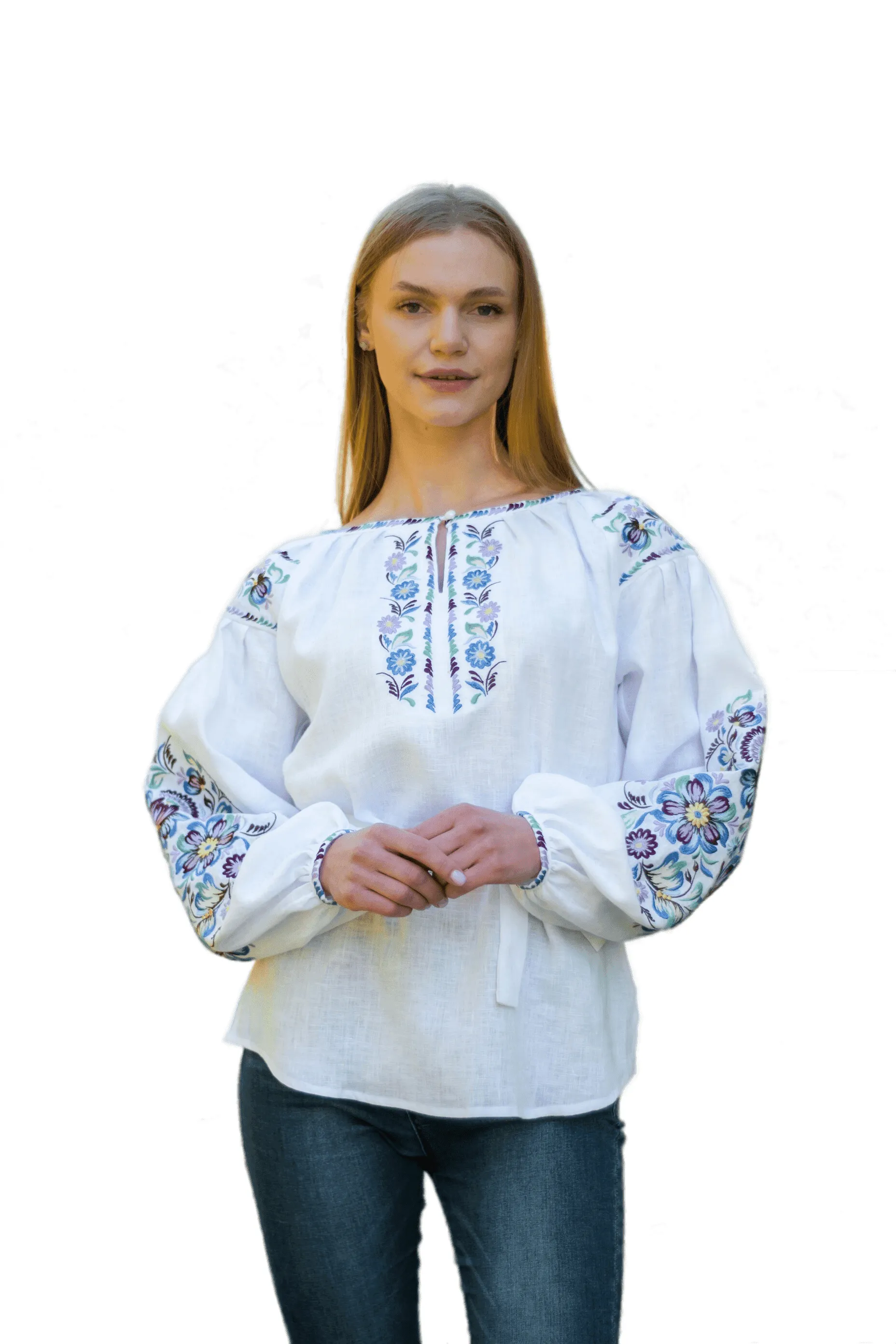 Women's vyshyvanka in the style of Petrykiv painting