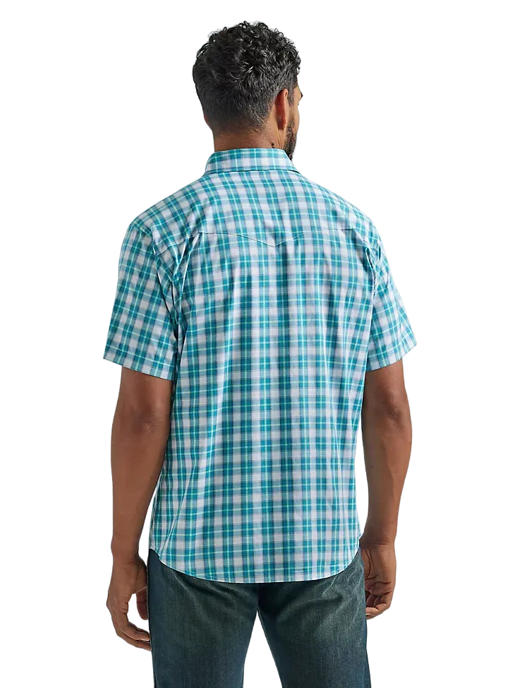 Wrangler Men's Wrinkle Resistant Western Teal Shirt