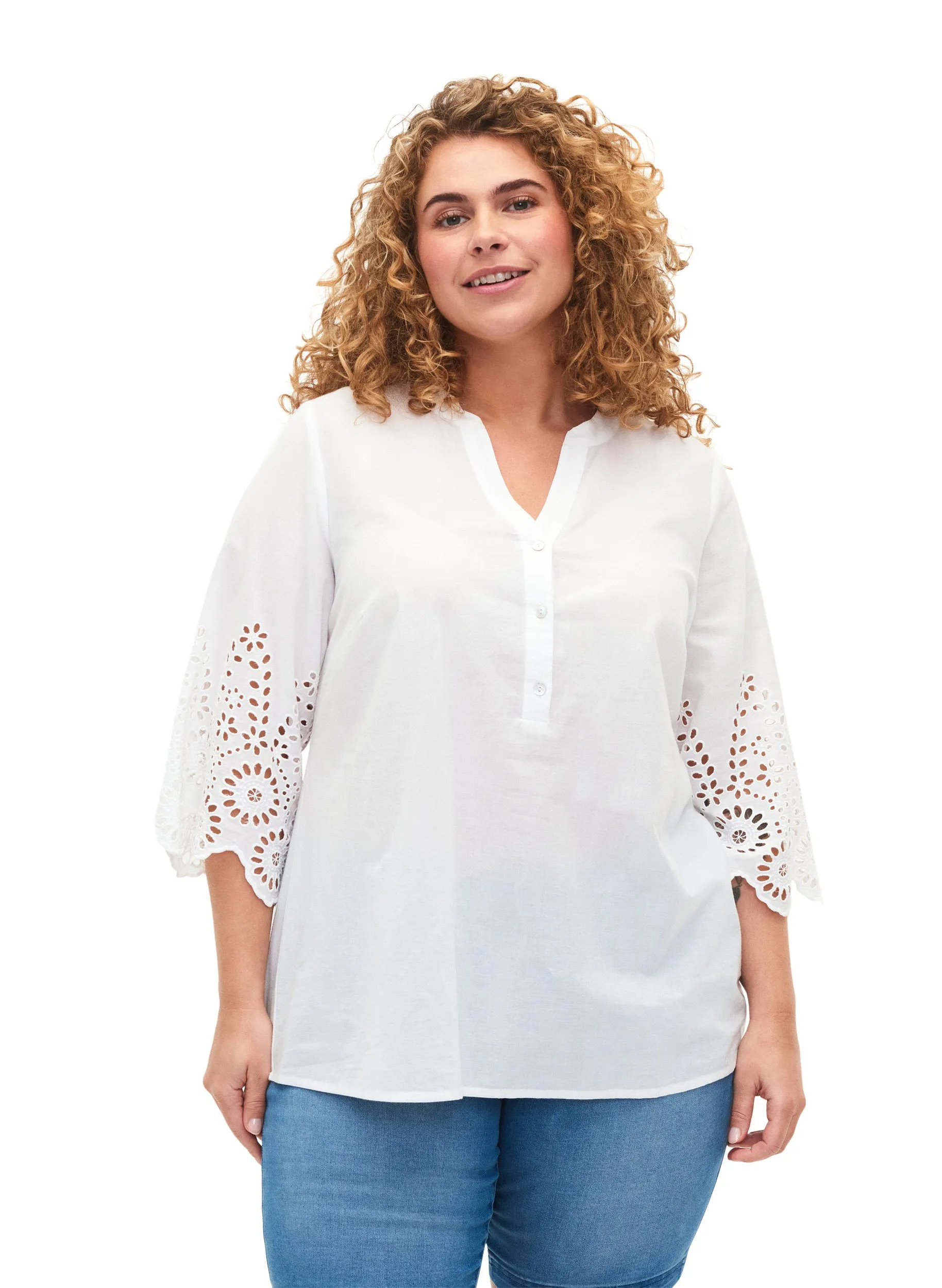 Zizzi River Blouse in White