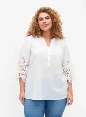 Zizzi River Blouse in White